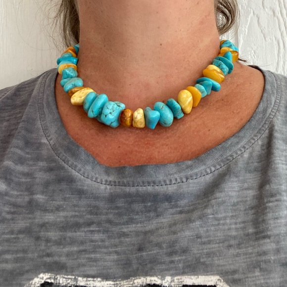 Authentic turquoise and Jasper Stone choker from the Southwest. - Picture 2 of 7